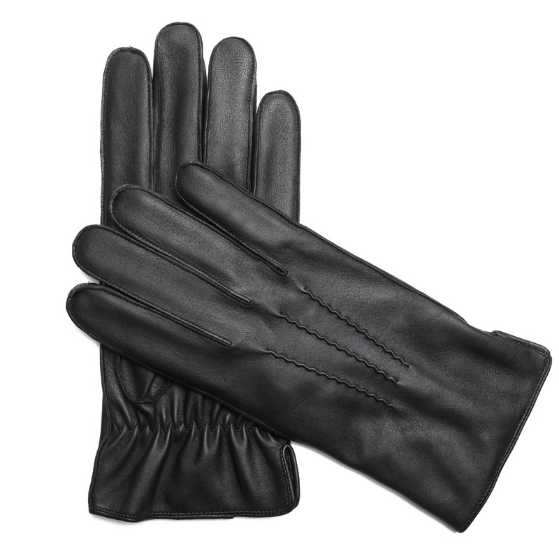 BW205 100 Genuine Lambskin Black Leather Driving Gloves Men Products